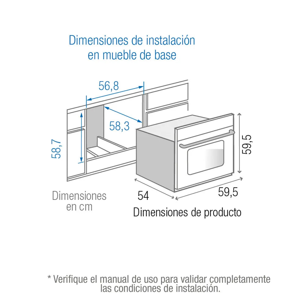 Horno Challenger Mixto Acero Inox Negro 60 cm HG-2555