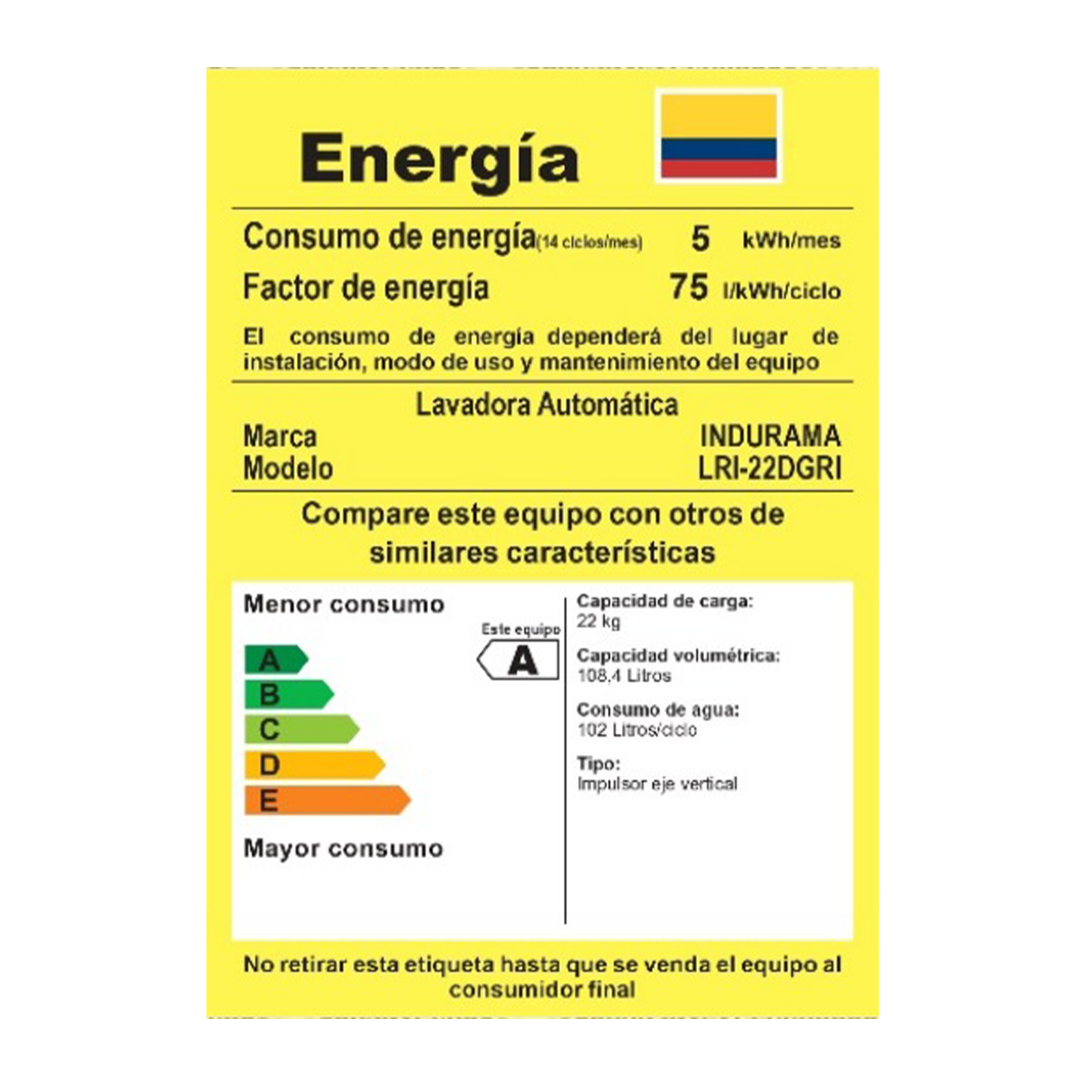 Lavadora Indurama Carga Superior 22 Kg Automática Gris - LRI-22DGRI