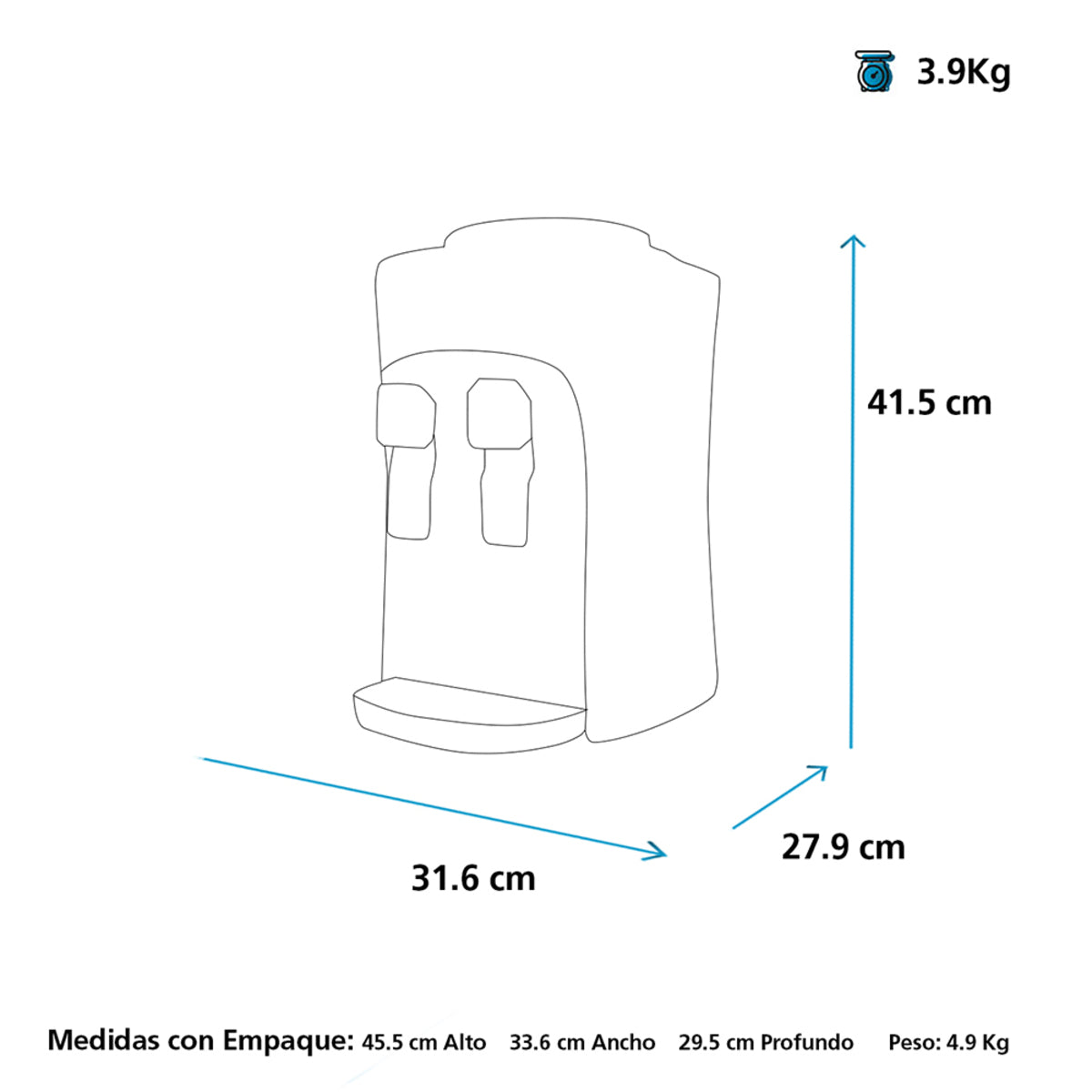 DISPENSADOR MABE BLANCO DE MESA EMM2PB