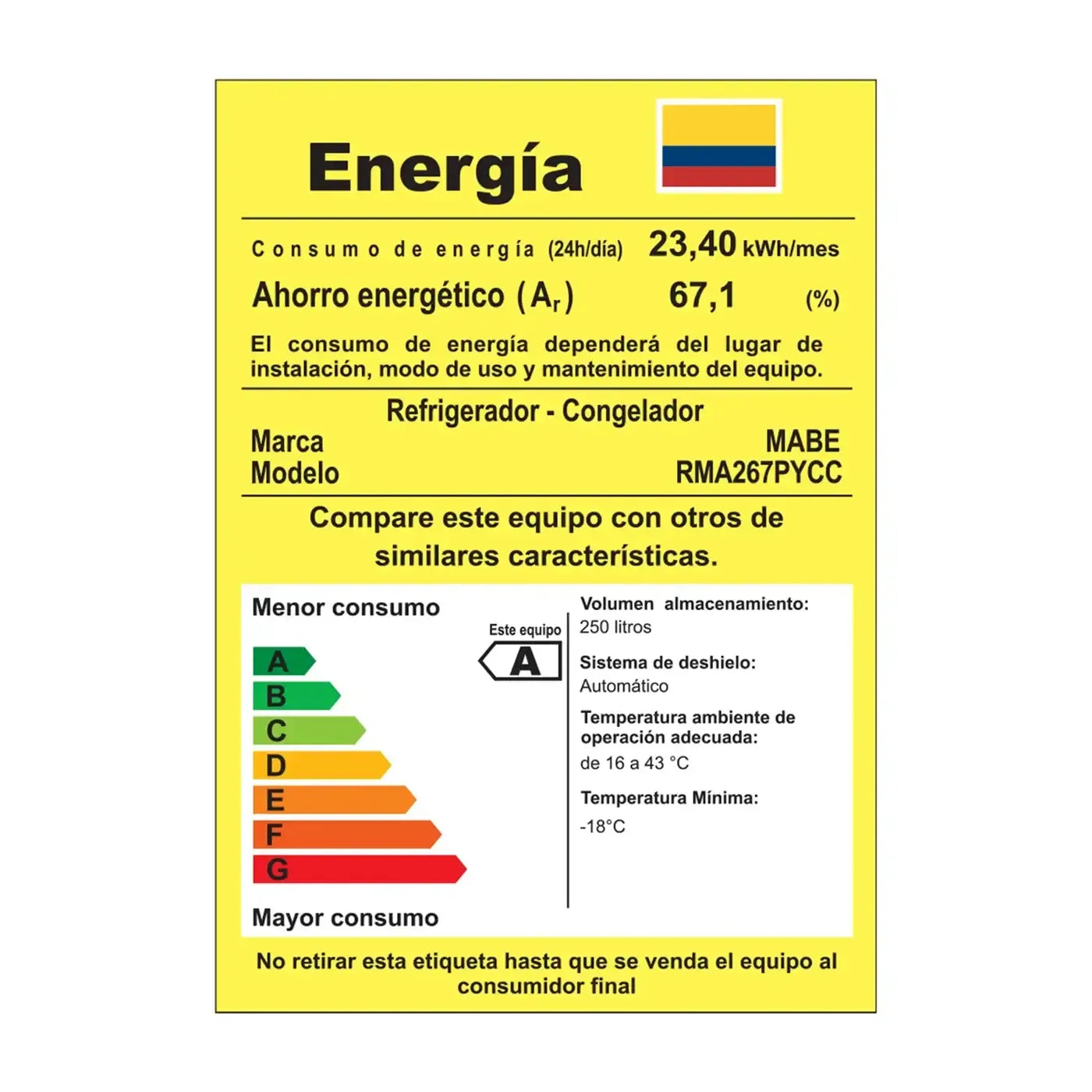 Nevera Mabe 267LTS Black Steel RMA267PYCC