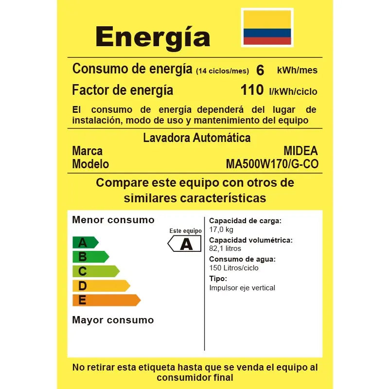Lavadora MIDEA Carga Superior 17 Kg - MA500W170/G-CO