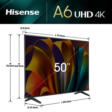 Televisor Hisense 50 LED 4K UHD Smart TV 50A6N