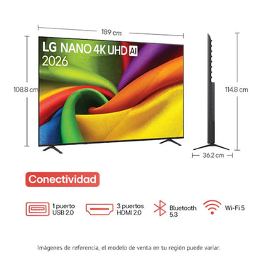Televisor LG 85" NANO 4K UHD AI - 85NU855BPSA