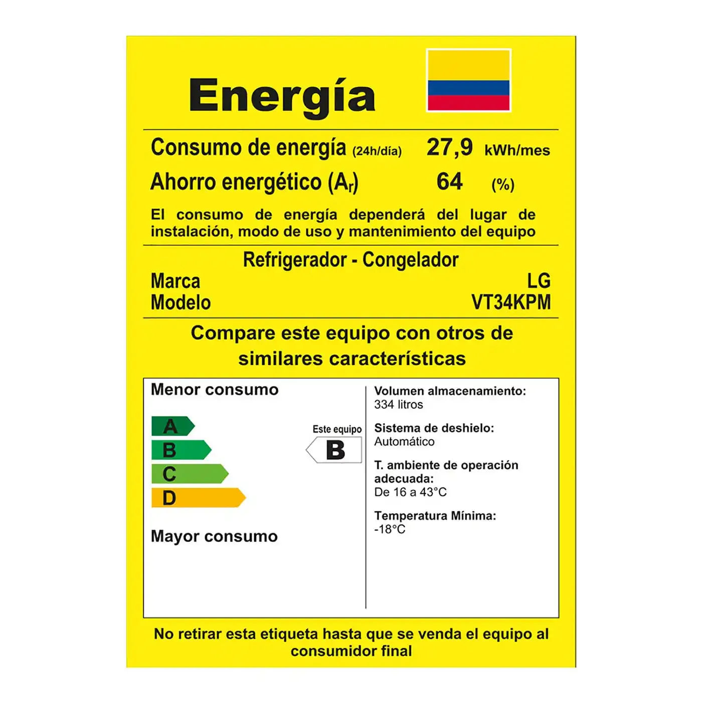 Nevera LG Door Cooling VT34KPM - 334 LTS