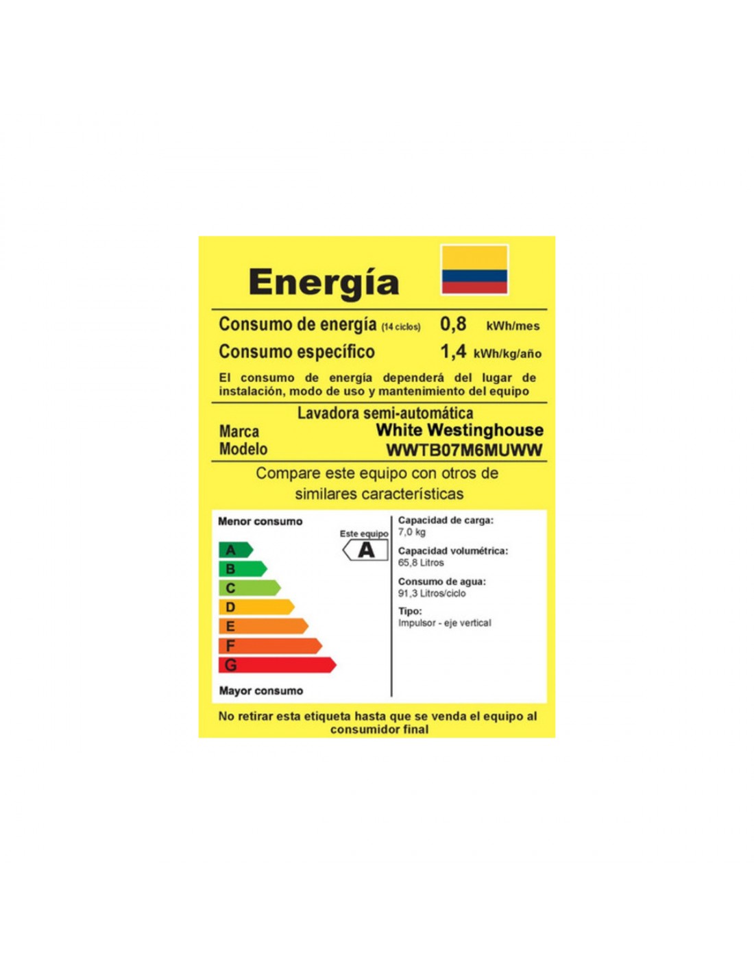 Lavadora ELECTROLUX 7KG Semiautomática Doble Tina WWTB07M6MUWW