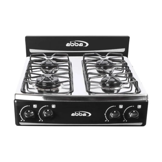 Estufa de Mesa Abba 4 Puestos Gas Propano Negra -ST400-5-QL-N-P