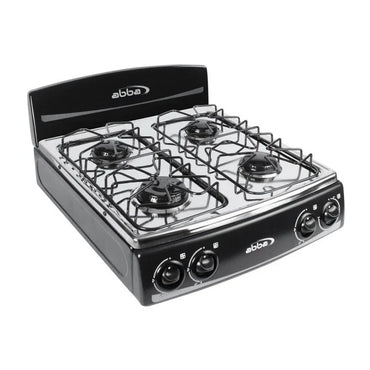 Estufa de Mesa Abba 4 Puestos Gas Propano Negra -ST400-5-QL-N-P