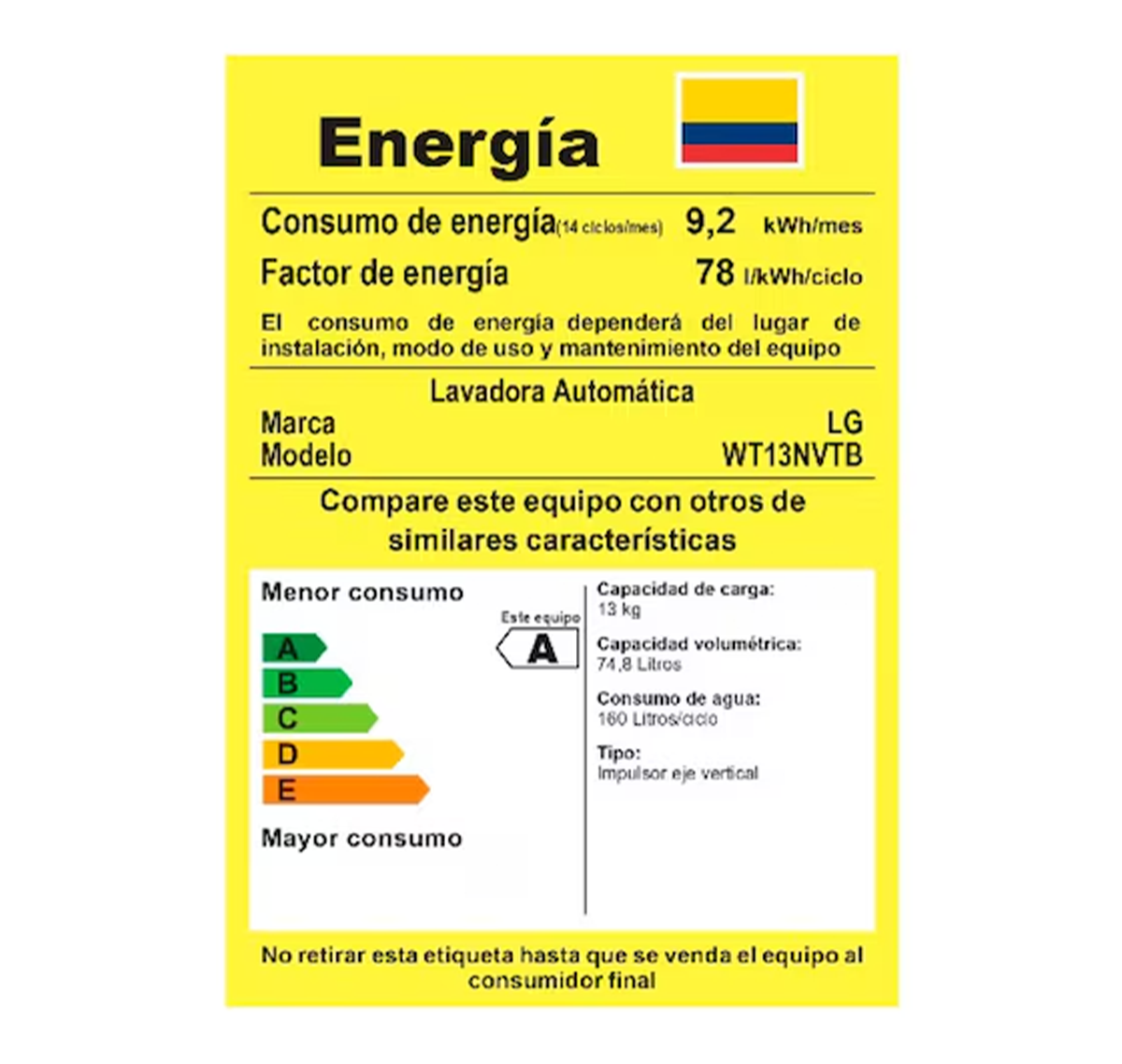 Lavadora LG Carga Superior 13Kg Negro TurboDrum - WT13NVTB