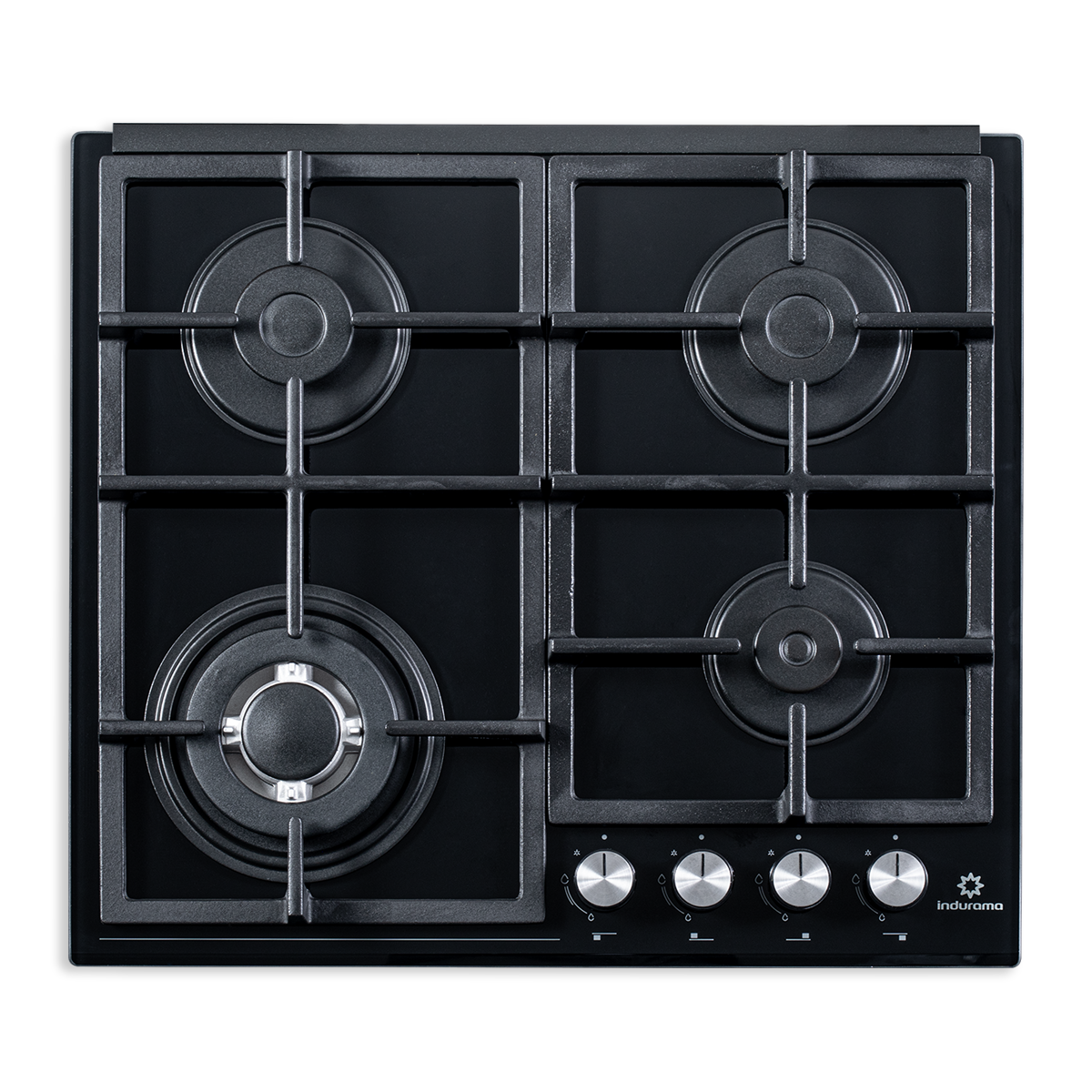 Encimera Vidrio 60 cm 4 Quemadores Triple Corona Indurama Gas Natural. EGI-604VDNF