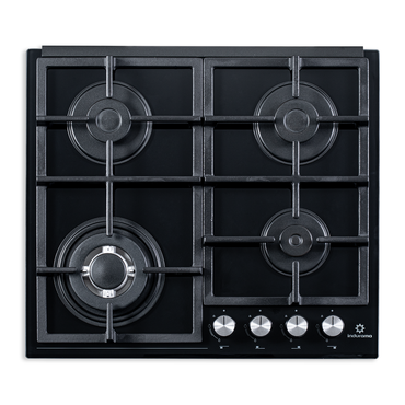 Encimera Vidrio 60 cm 4 Quemadores Triple Corona Indurama Gas Natural. EGI-604VDNF