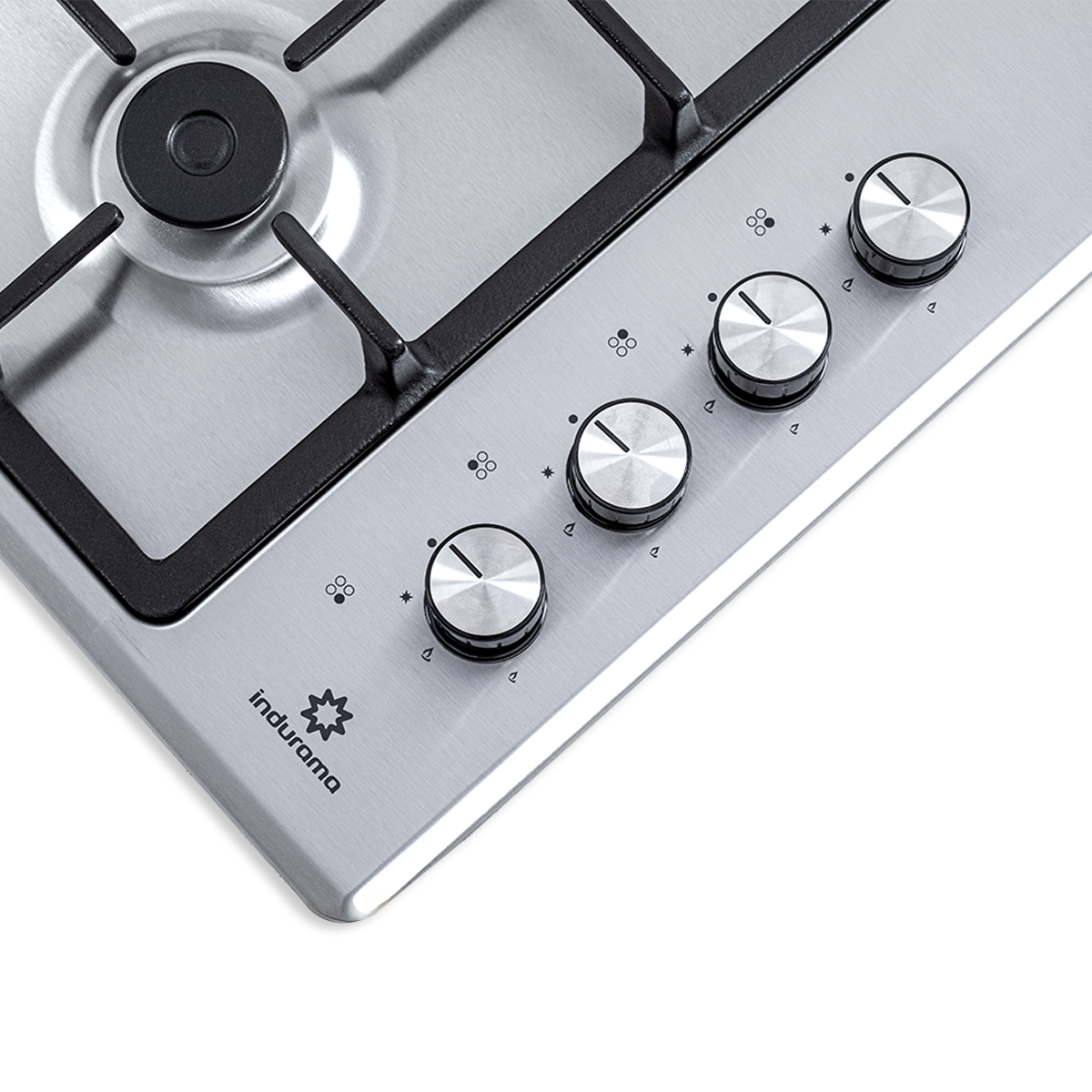 Estufa Empotrable 60 cm Inox 4 Quemadores Triple Corona Indurama Gas Natural. EGI-604AIF