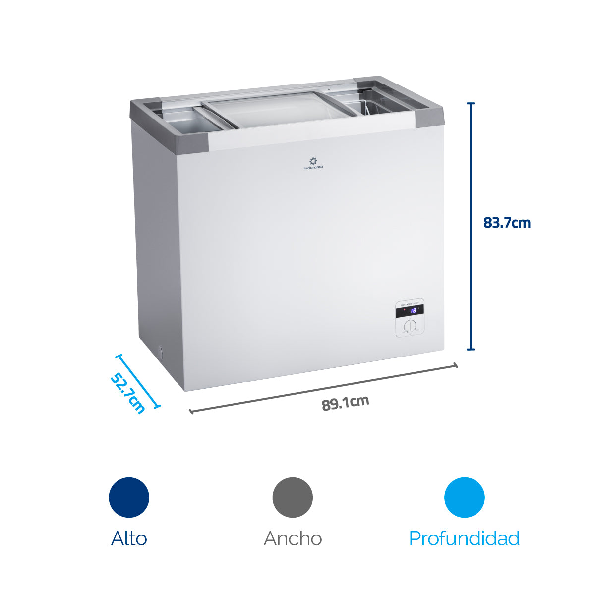 Congelador Indurama Horizontal 204 Litros Tapa de Vidrio CI-199TV