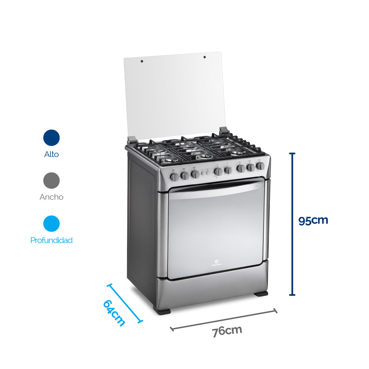 Estufa INDURAMA Galicia Zafiro Croma 6 PTOS Gas Natural 30000790
