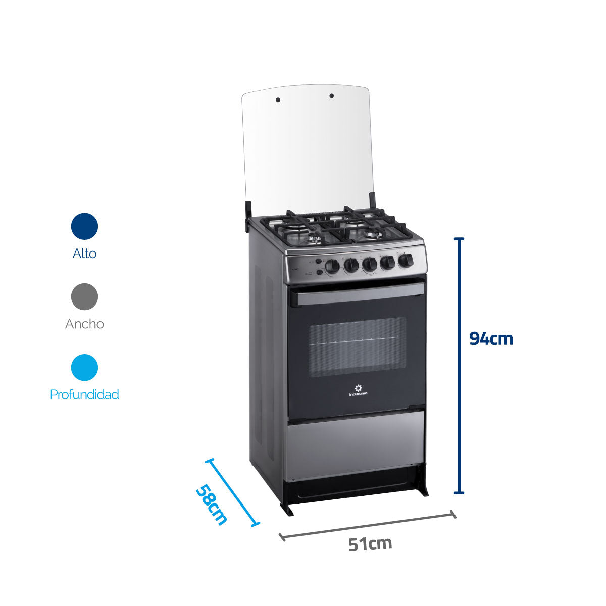 Estufa INDURAMA Bilbao Plus 4PTOS Gas Natural TBIL008