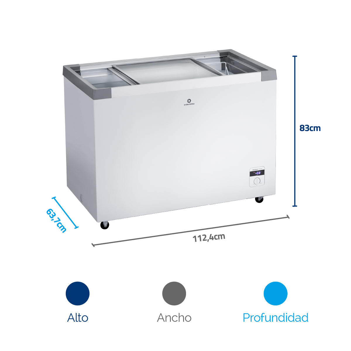 Congelador Indurama Horizontal 306 Litros Tapa de Vidrio - CI-299TV
