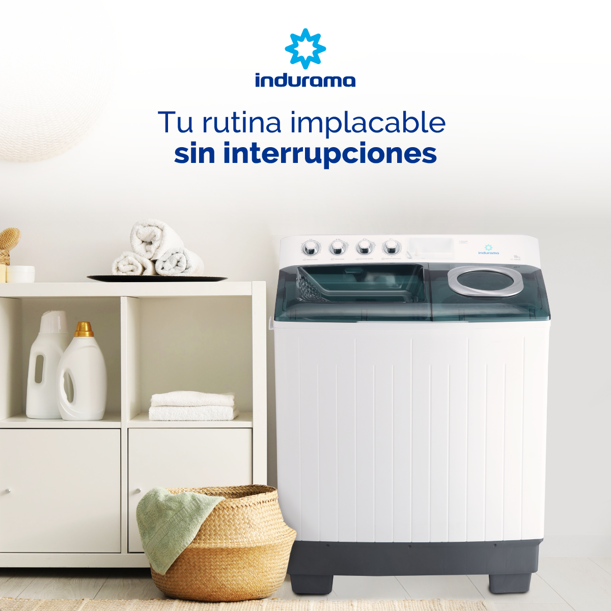 Lavadora Semiautomatica Indurama 15Kg - LRI-15BLSA