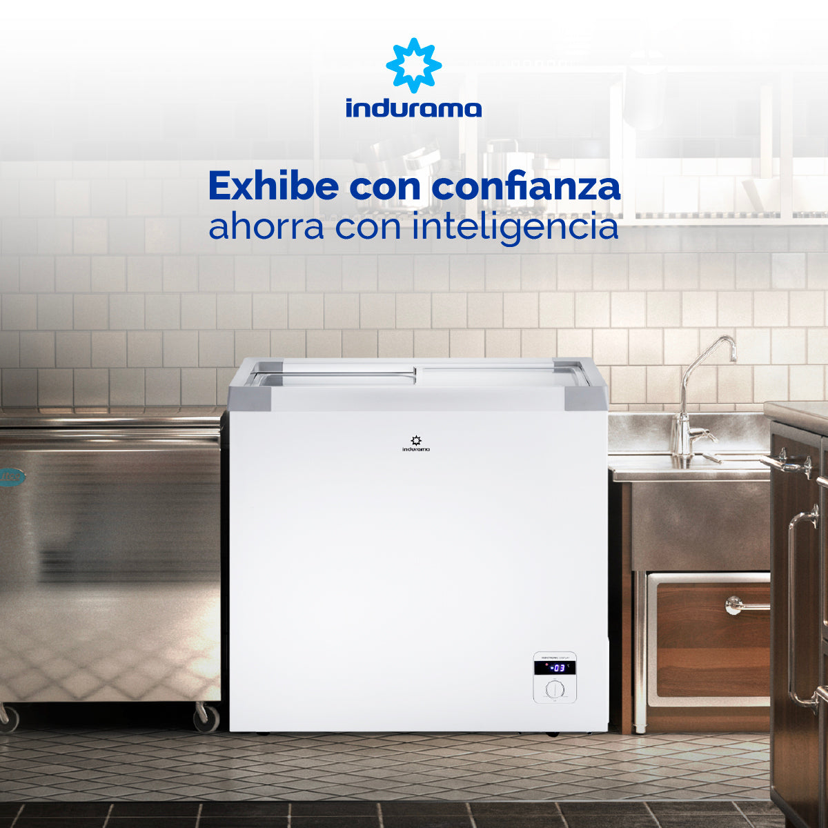 Congelador Indurama Horizontal 204 Litros Tapa de Vidrio CI-199TV