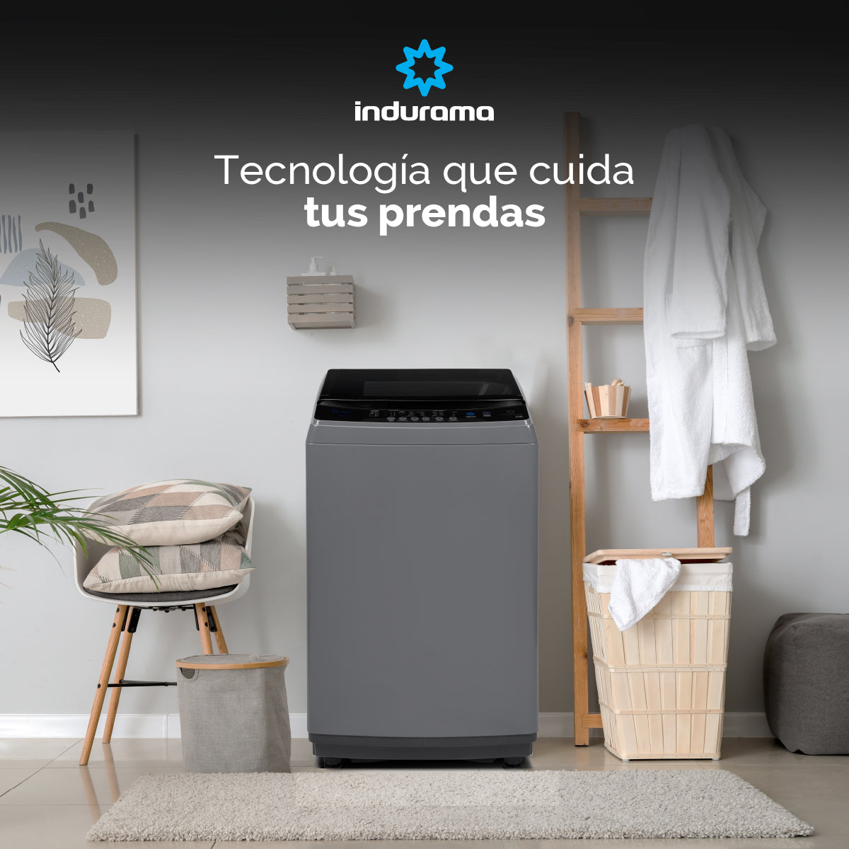 Lavadora Automática Indurama 13 Kg Gris - LRI-13DGRI