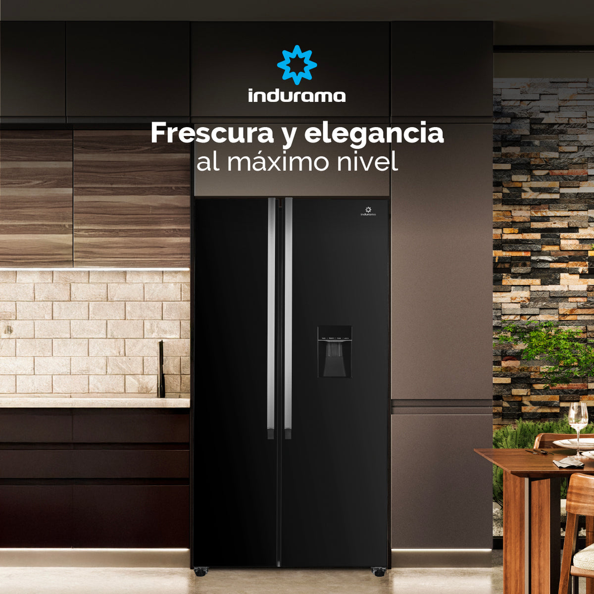 Nevecon Indurama 560 Litros Side by Side Negro - RI-788D-NE