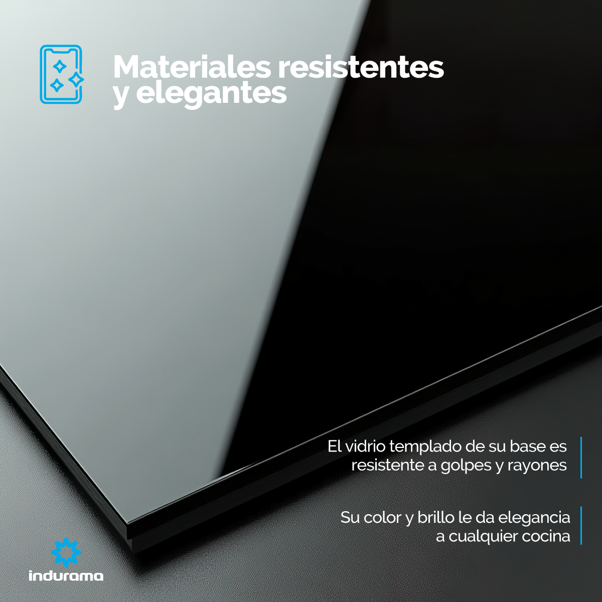 Encimera Vidrio 60 cm 4 Quemadores Triple Corona Indurama Gas Natural. EGI-604VDNF