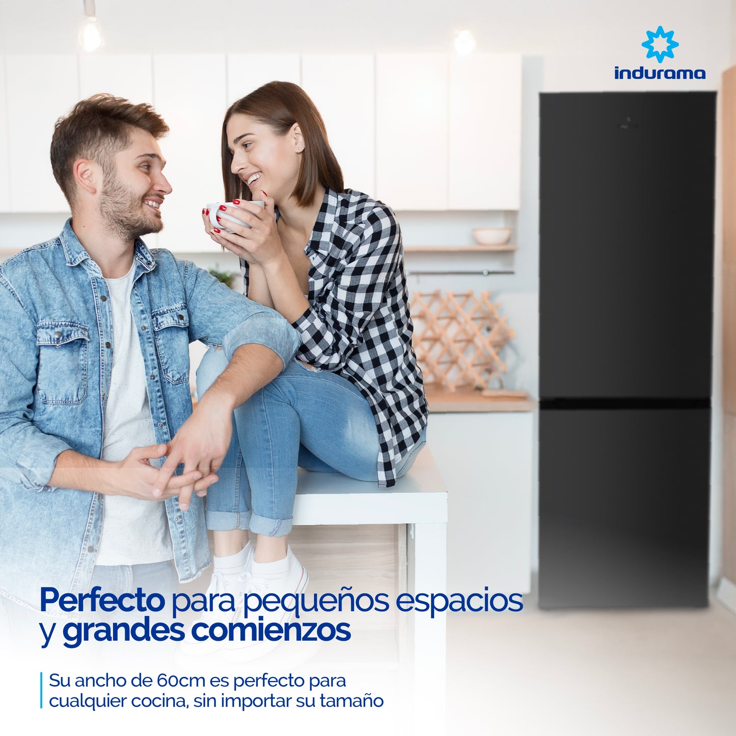 Nevera Indurama RI-6448NE con Congelador Inferior 400 Lt