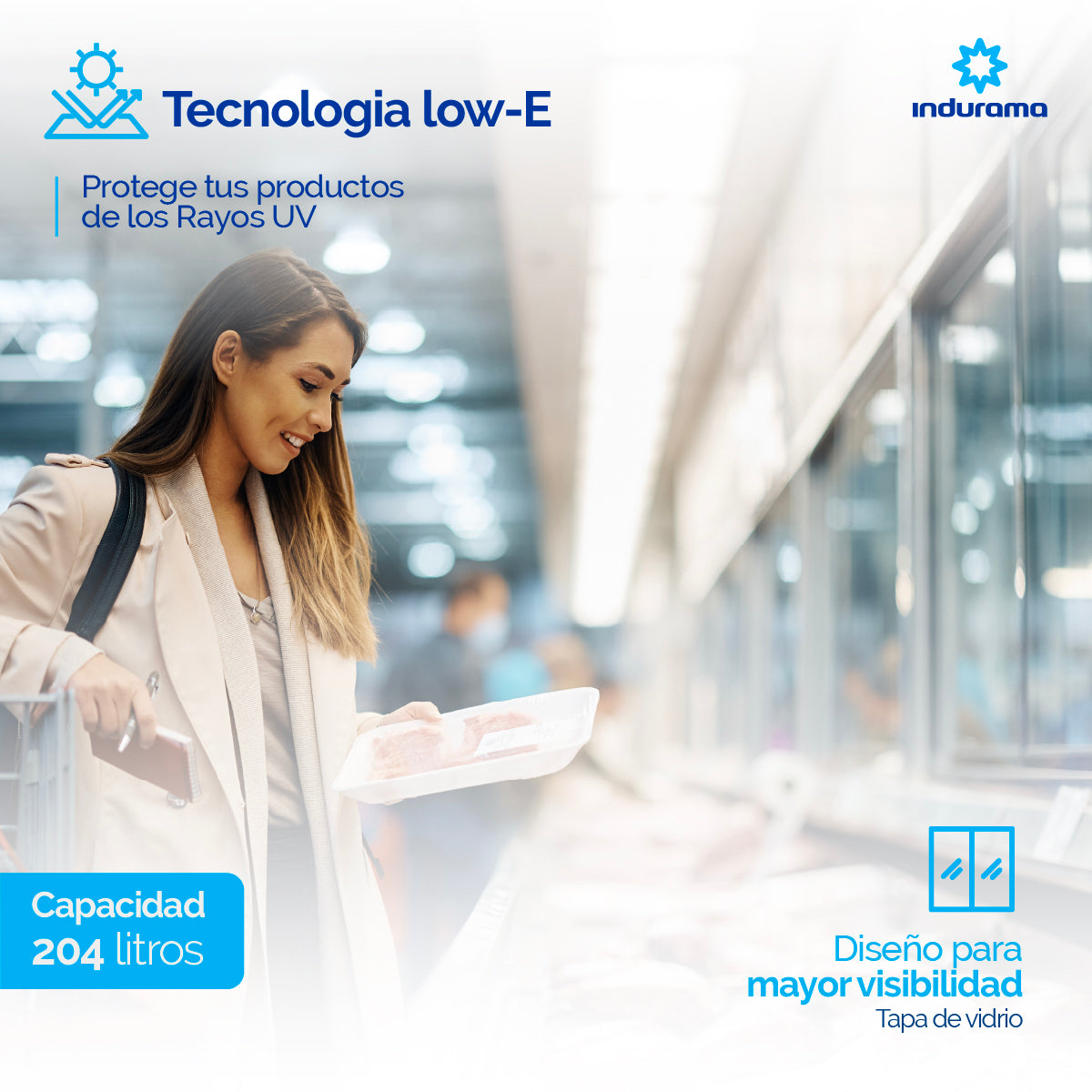 Congelador Indurama Horizontal 204 Litros Tapa de Vidrio CI-199TV