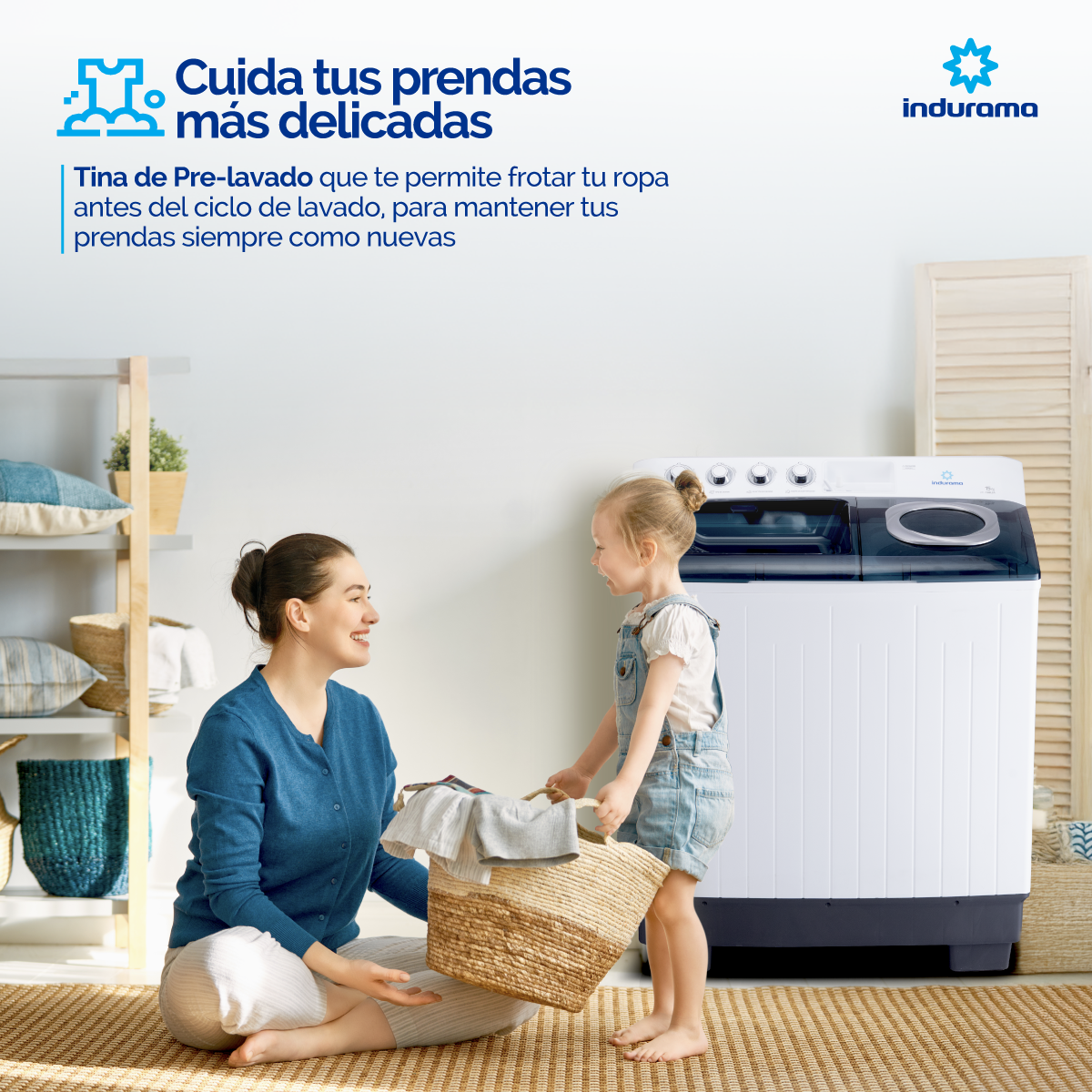 Lavadora Semiautomatica Indurama 15Kg - LRI-15BLSA