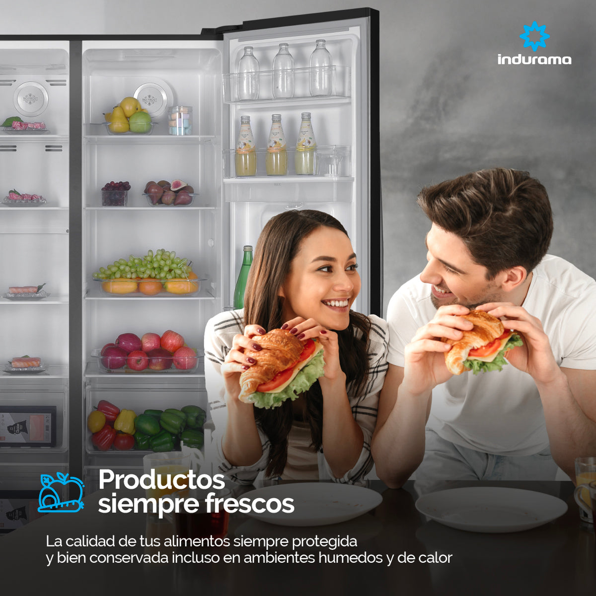 Nevecon Indurama 560 Litros Side by Side Negro - RI-788D-NE