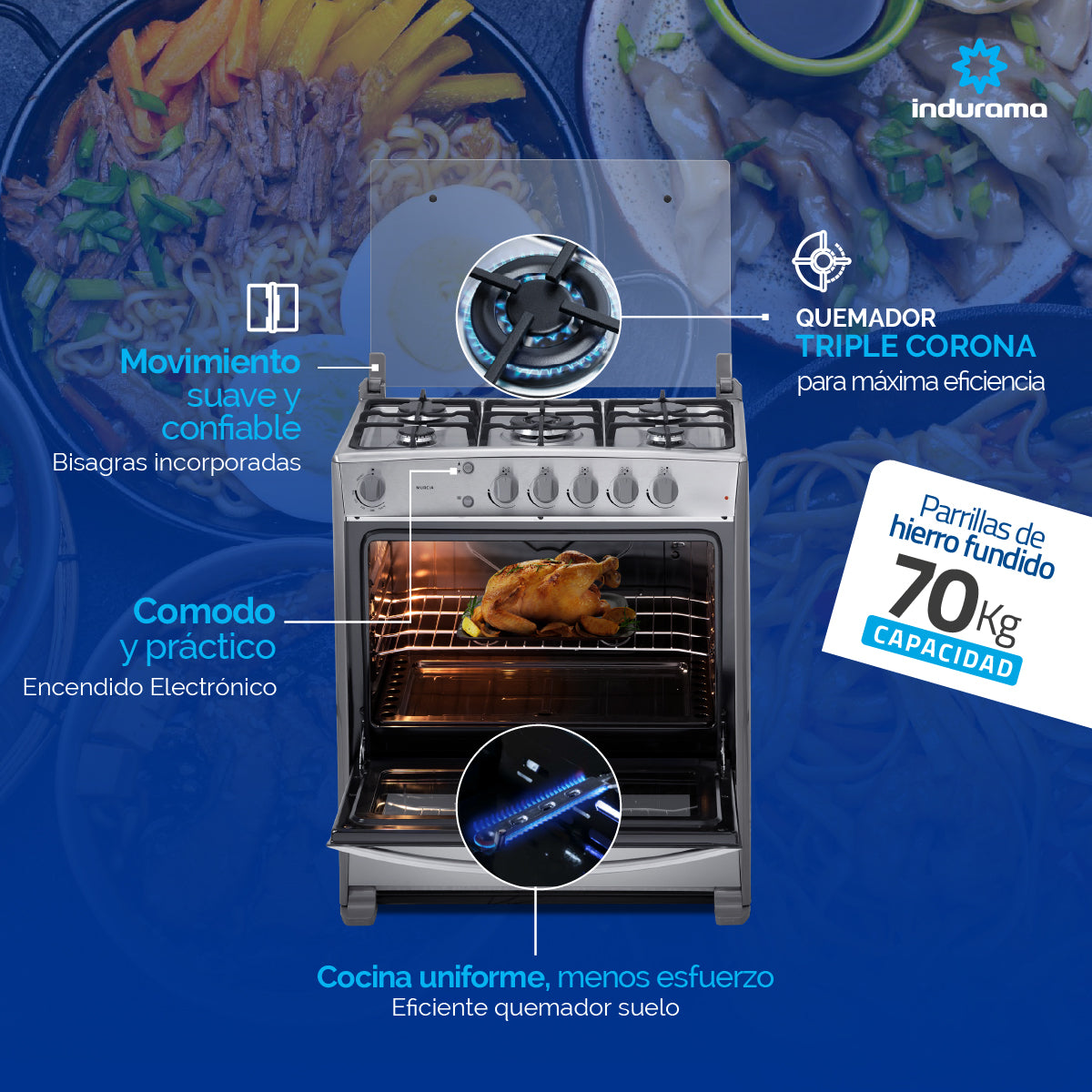 Estufa indurama murcia quarzo 30001118 gas natural.