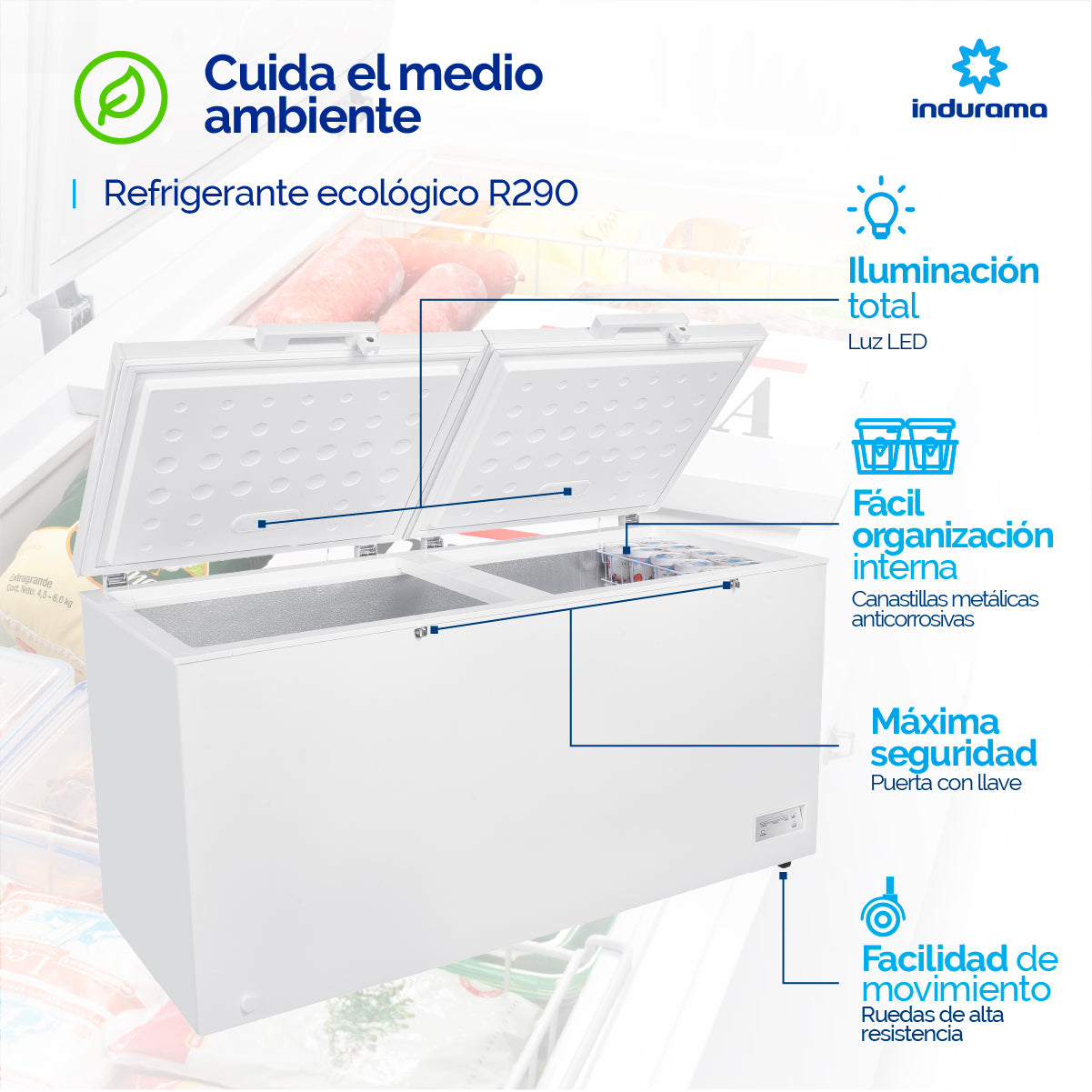 Congelador Indurama Horizontal 508 L - CI-499TM