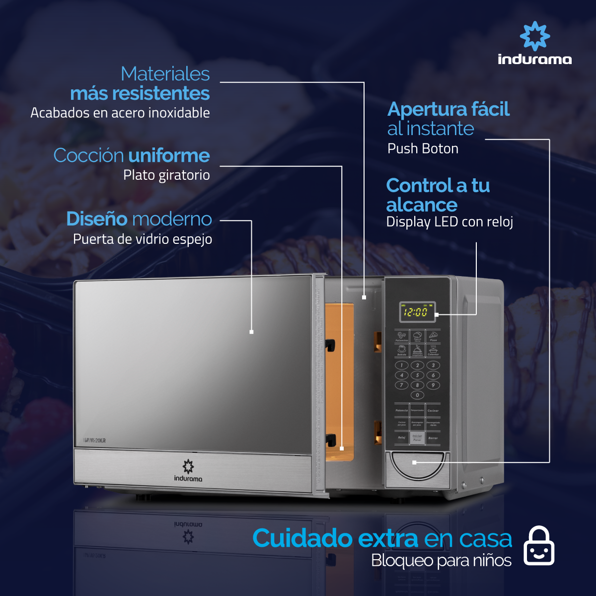 Horno Indurama  Microondas 20 LTS Croma MWI-20CR