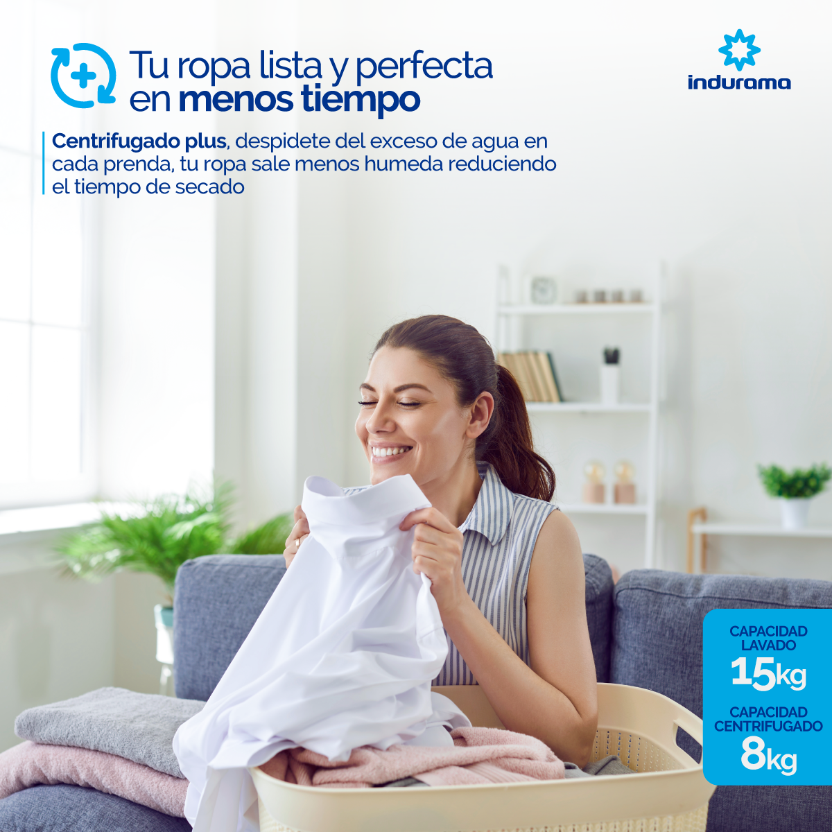 Lavadora Semiautomatica Indurama 15Kg - LRI-15BLSA