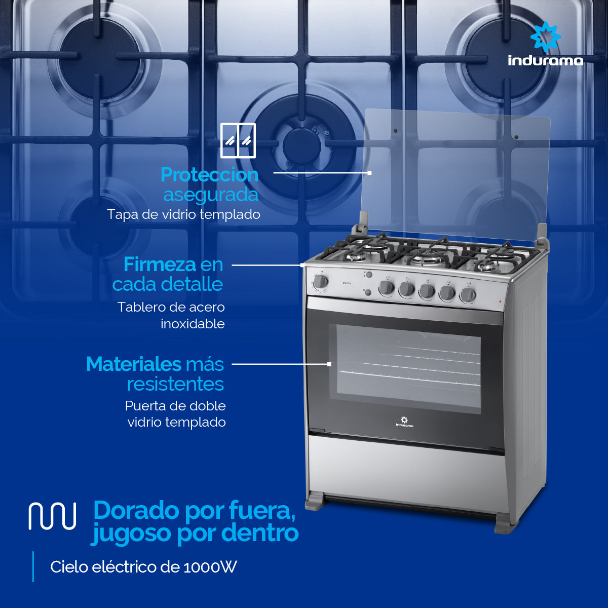 Estufa indurama murcia quarzo 30001118 gas natural.