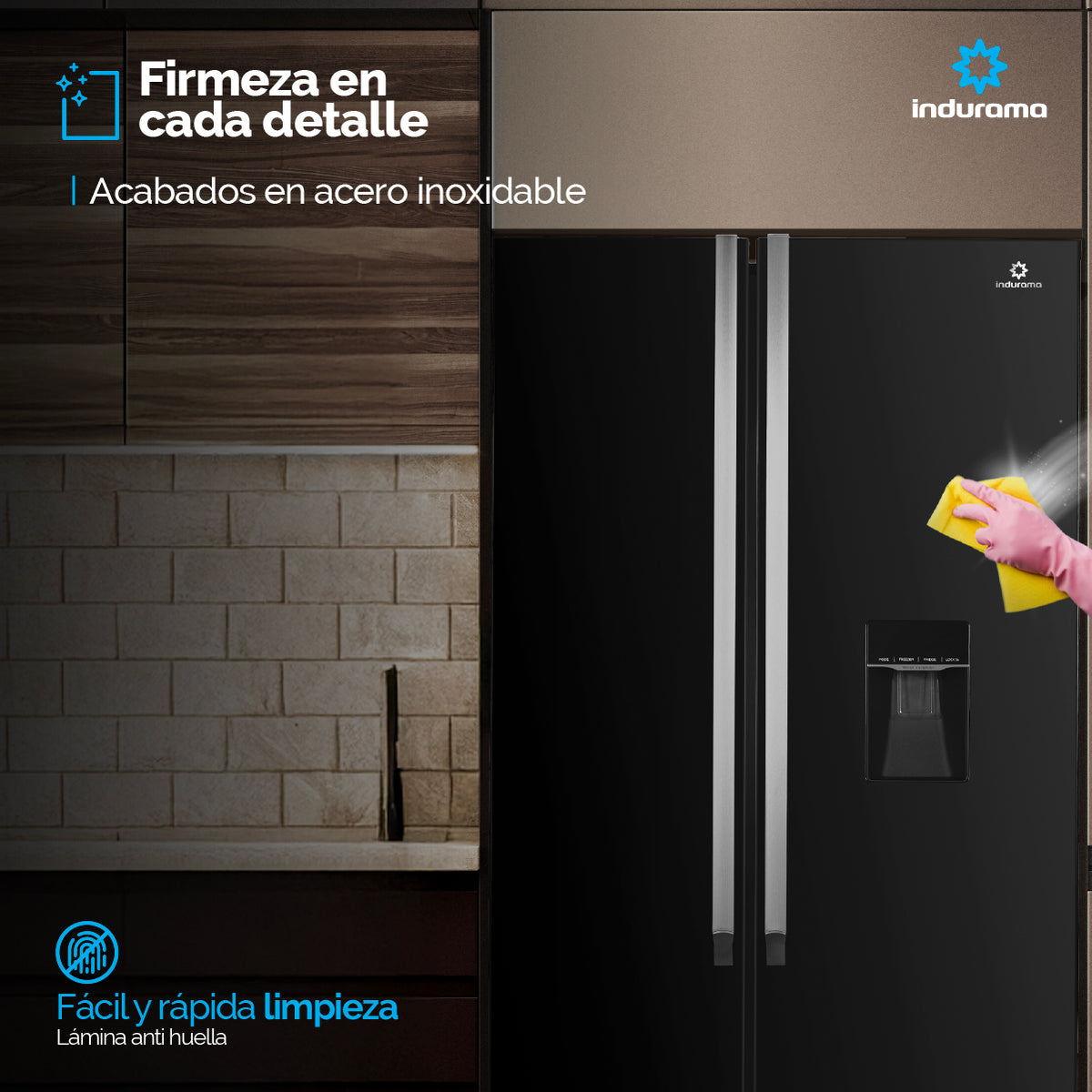 Nevecon Indurama 560 Litros Side by Side Negro - RI-788D-NE