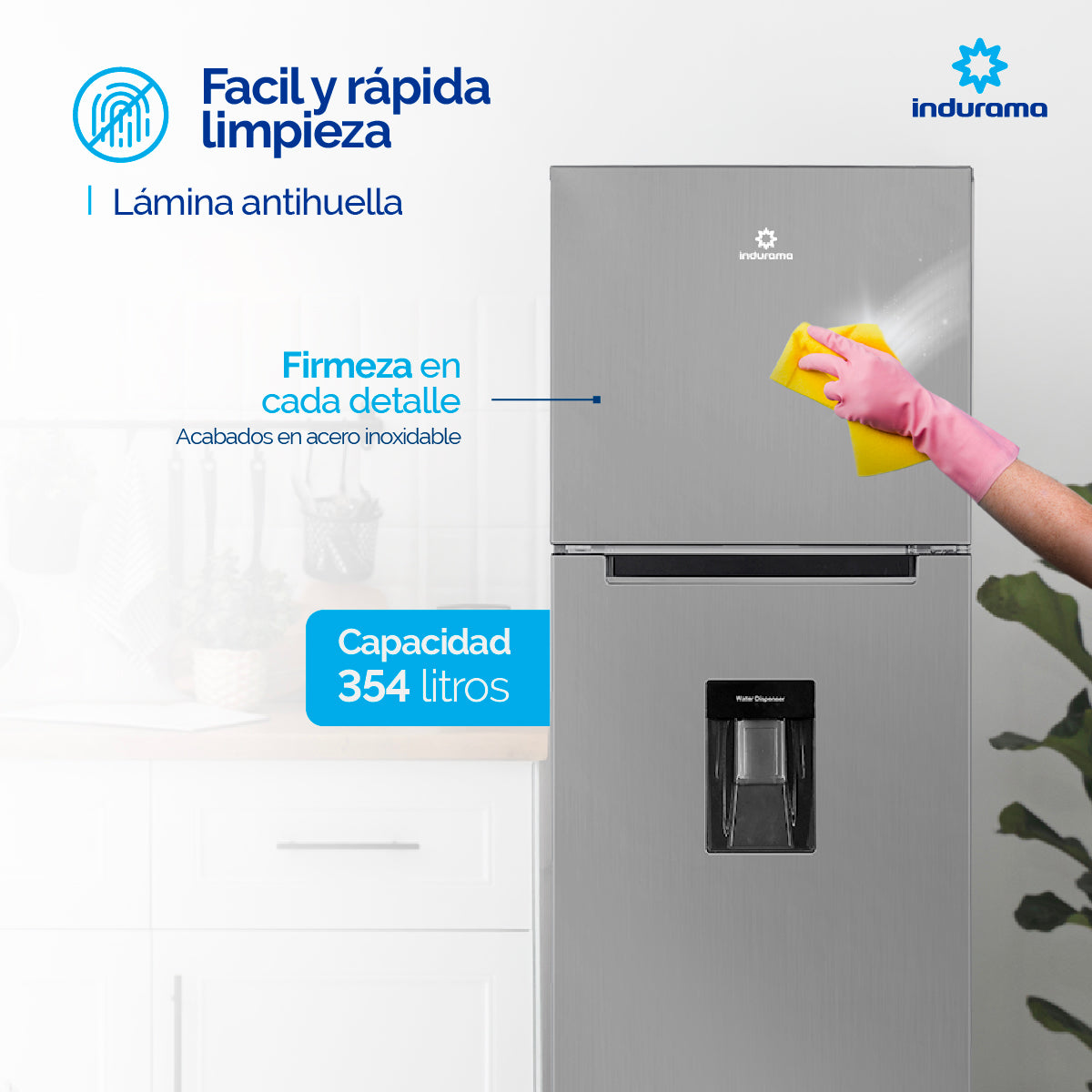 Nevera INDURAMA No Frost Acero RI-439D - 354 LTS