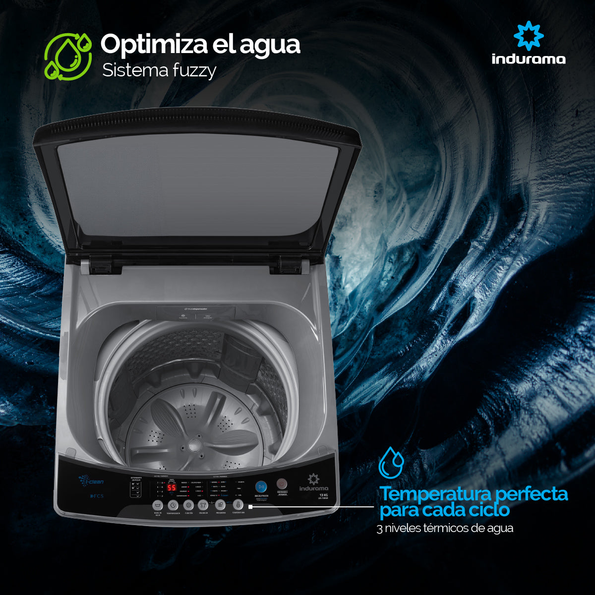 Lavadora Automática Indurama 13 Kg Gris - LRI-13DGRI