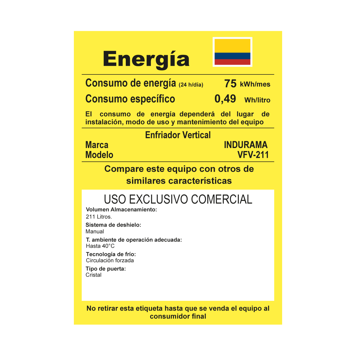 Vitrina Refrigerante Indurama 211 Litros Blanca - VFV-211