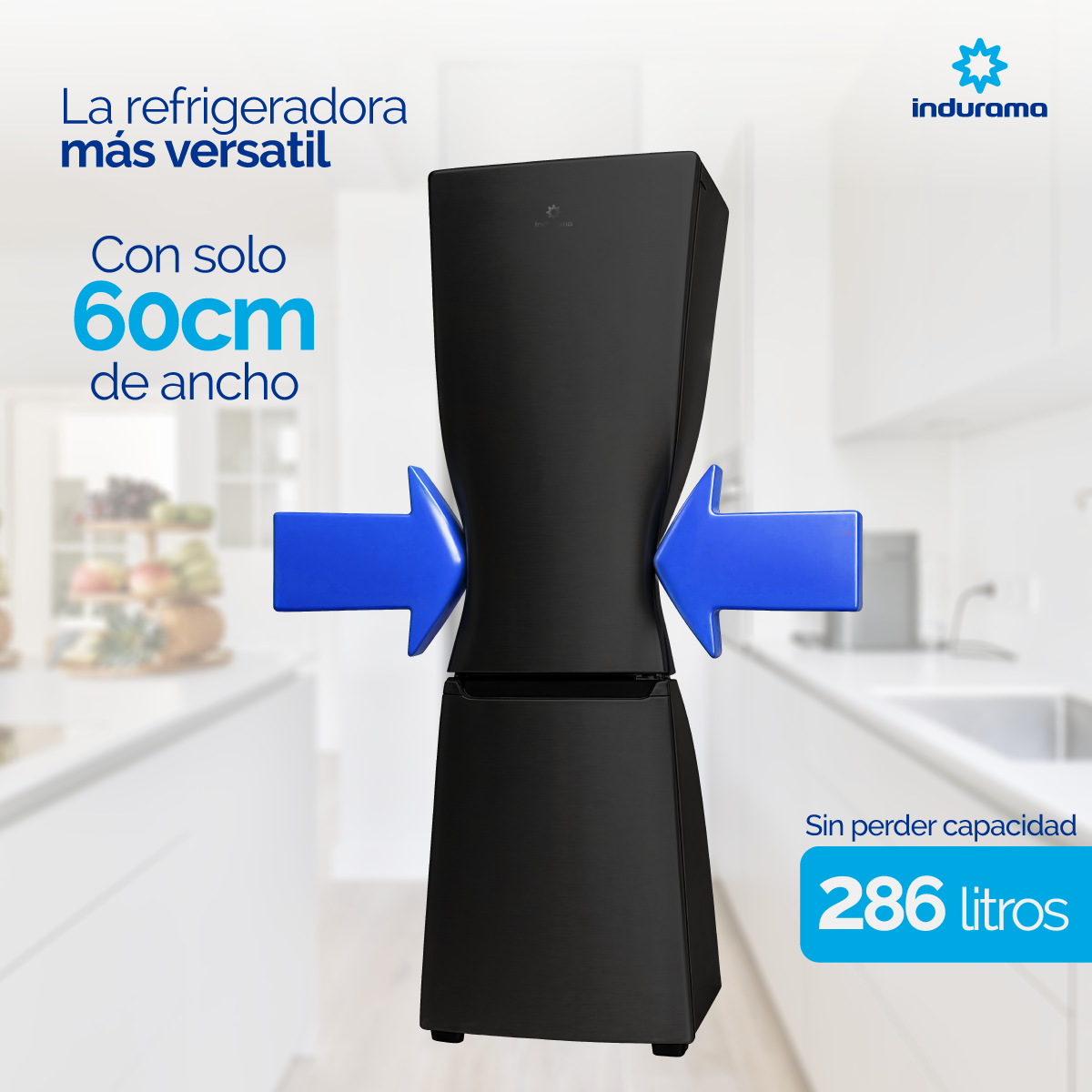 Nevera Indurama Tipo Europeo Bottom Mount Ri-6312 Negra 312 Lts