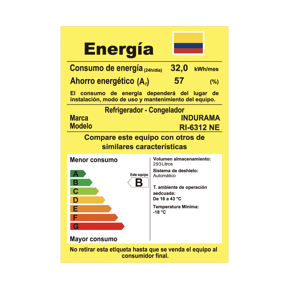 Nevera Indurama Tipo Europeo Bottom Mount Ri-6312 Negra 312 Lts