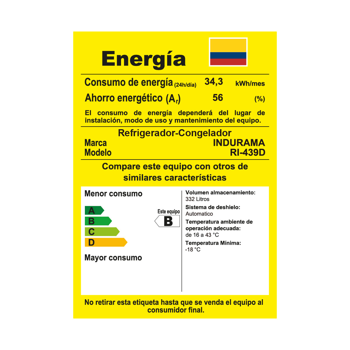 Nevera INDURAMA No Frost Acero RI-439D - 354 LTS