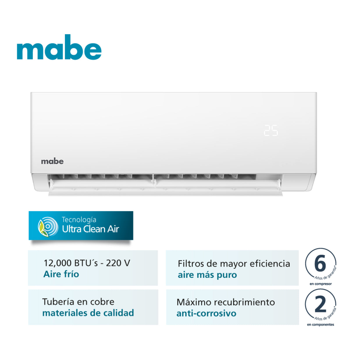 Aire Acondicionado Mabe Tradicional 220v 12000 BTU - MMT12CDBWCCBC1