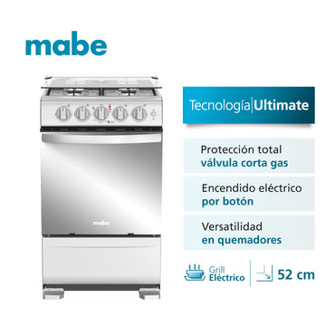 Estufa Mabe 52 cm Inox Gas Natural 4 Puestos - EMC5140ANG0