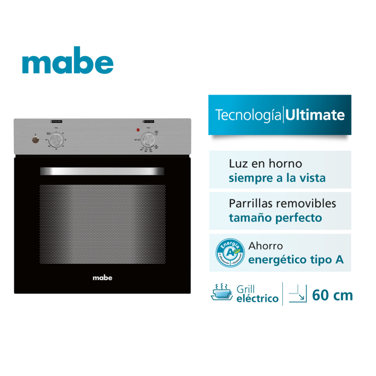 HORNO MABE EMPOTRAR 60 CM 110V INOX GAS HM6027GWAI0