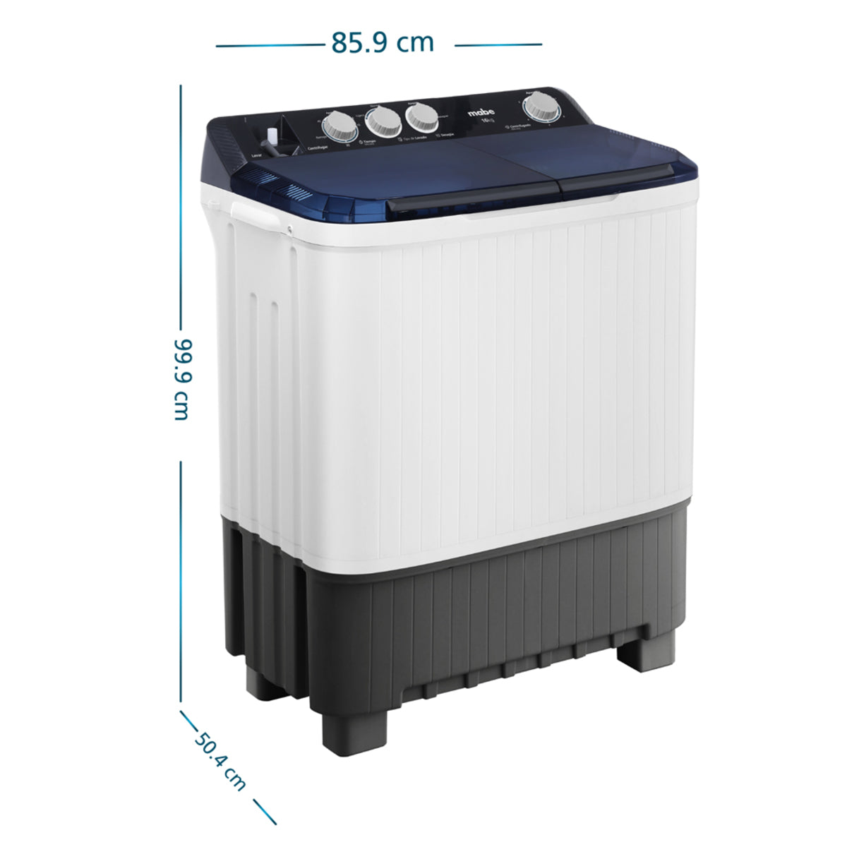 Lavadora Dos Tinas Semiautomática 16 Kg Blanca Mabe - LMD6124HBAB0