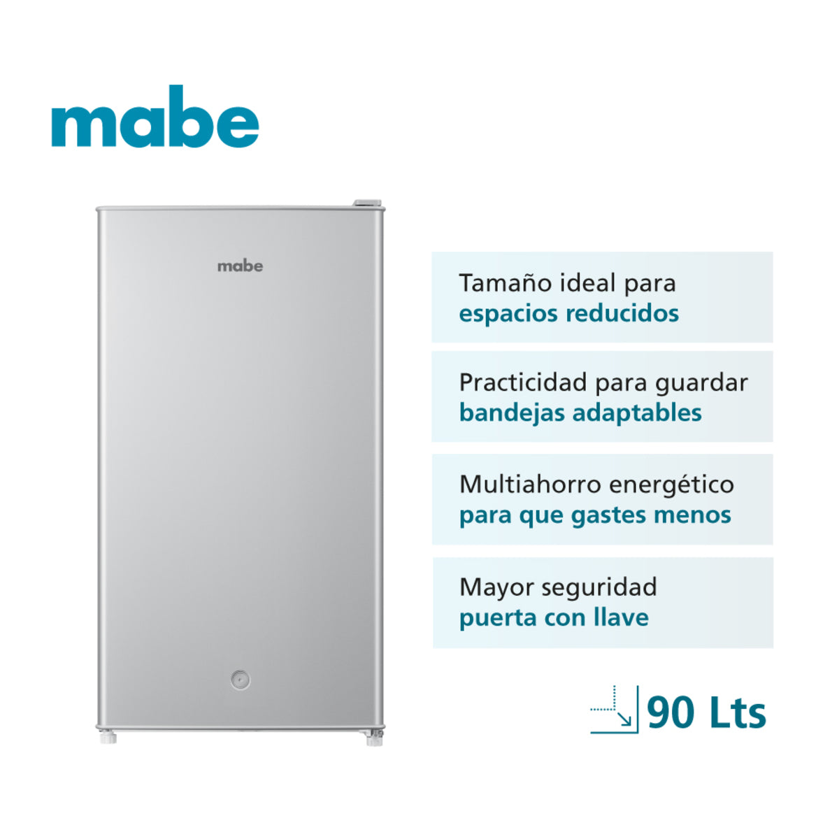 Minibar Mabe 90 Litros Brutos Inoxidable - RMF04BRX1