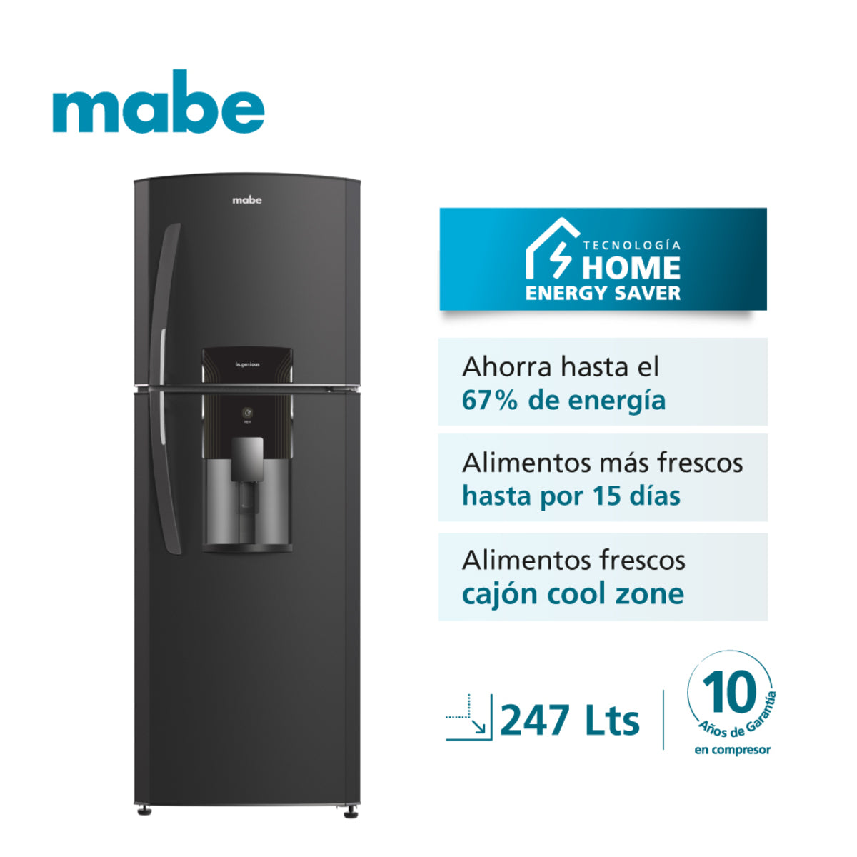 Nevera Mabe No Frost 247 L Brutos Grafito - RMA247FXCG