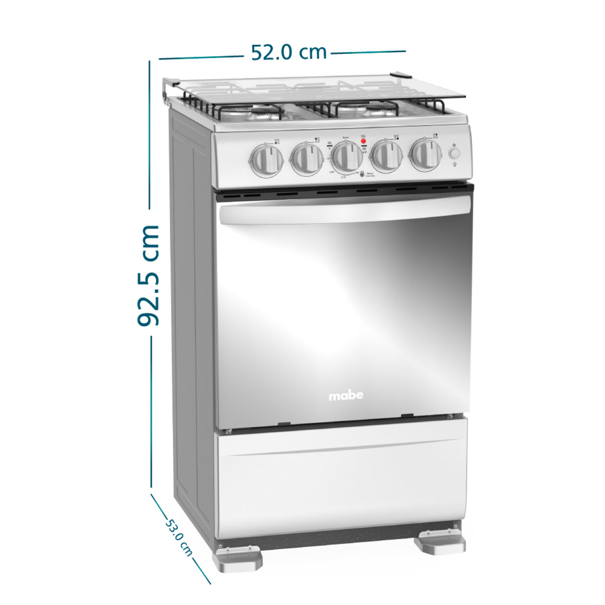 Estufa Mabe 52 cm Inox Gas Natural 4 Puestos - EMC5140ANG0