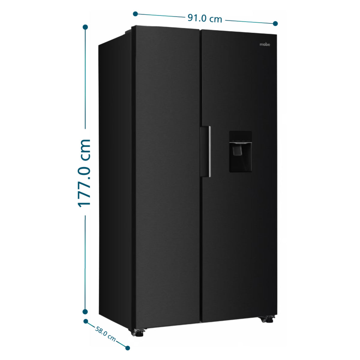 Nevecon Mabe Side by Side Inver 480 LTS Brutos Black Steel Mabe - MSL480LMLPS0