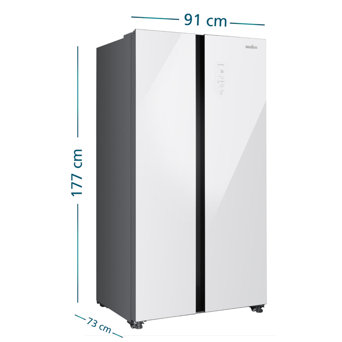 Nevecón Mabe Side by Side No Frost 631 L Brutos White Glass - MSL631LKLSG0