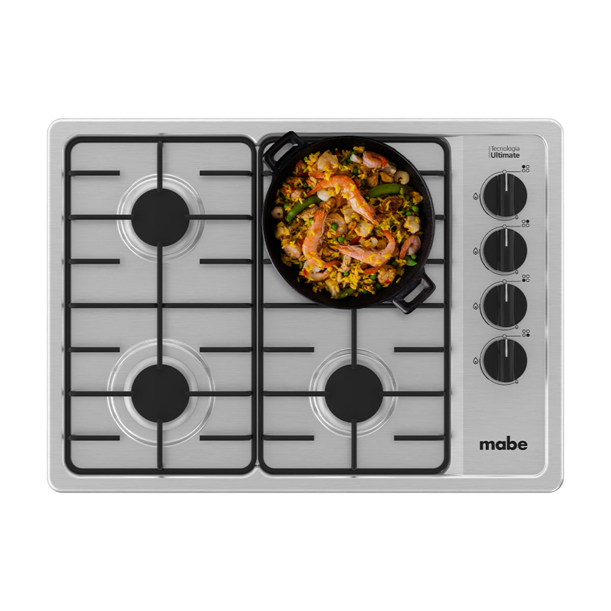 Cubierta de Empotrar Mabe a Gas 60 cm Inoxidable Mabe - PM6044ENA0
